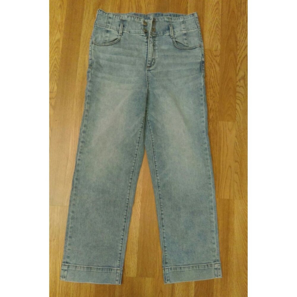 Ann Taylor The Easy Straight Light Wash High Waist w/ Belt Loops Jeans Size 10